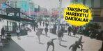 Taksim'de hareketli dakikalar! Çay bardağı fırlatıp çelme taktılar