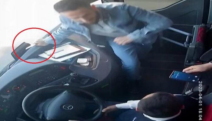 Yolcu otobüsünde dehşet anları! Kaptanı bıçakla rehin alıp...