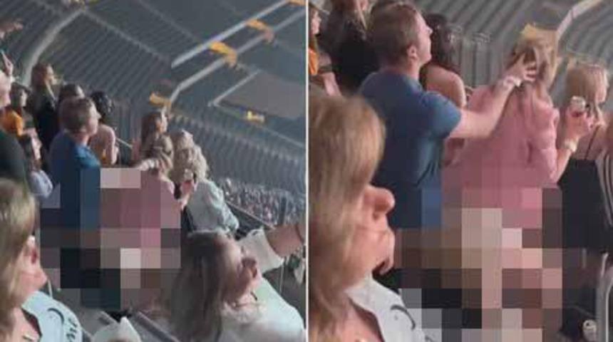 Konserin ortasında bir anda kucak dansı yapmaya başladı! Çevresindekilere aldırış dahi etmedi