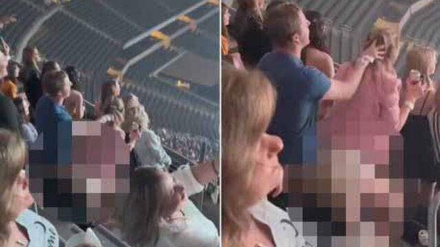 Konserin ortasında bir anda kucak dansı yapmaya başladı! Çevresindekilere aldırış dahi etmedi