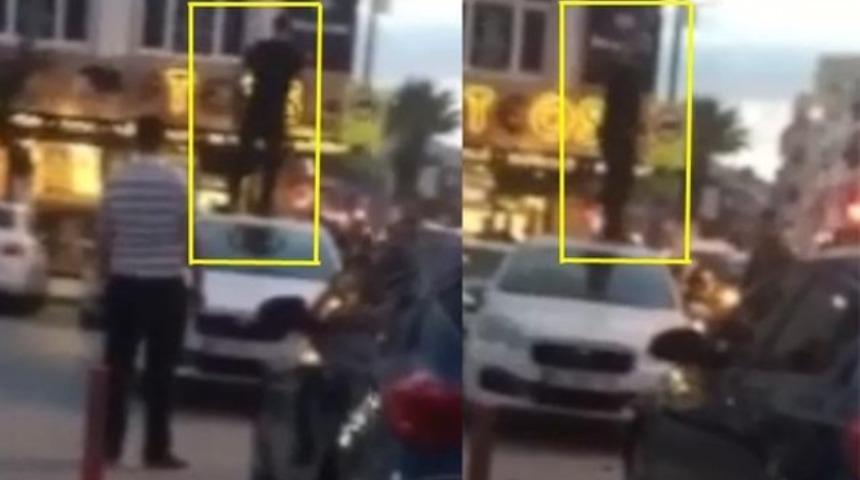 Arabasının üzerine çıkıp uzun namlulu silahla rastgele ateş açtı!