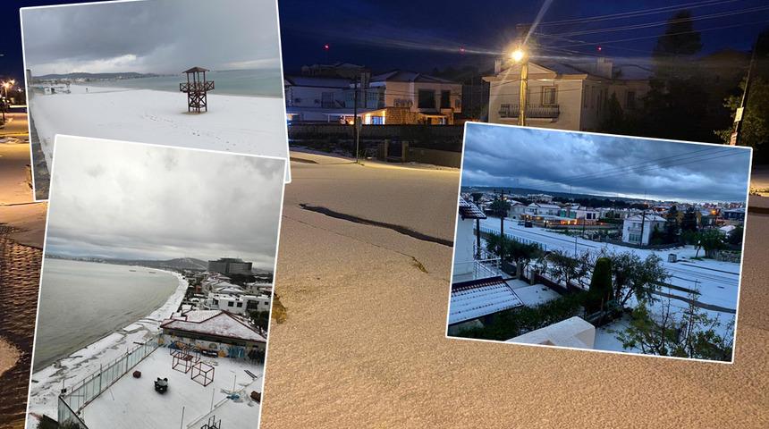 Görüntüler İzmir'den... Beyaza büründü! Meteoroloji'den 9 il için uyarı: İzmir, Antalya, Adana... İşte son dakika 6-10 Nisan hava durumu