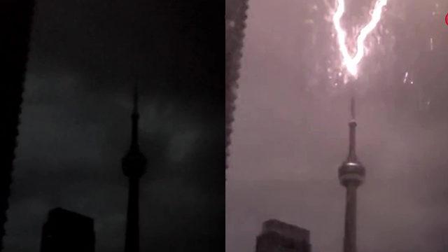 Dünyanın en yüksek kuleleri arasında... Dehşete düşüren anlar böyle görüntülendi! Gökyüzü aydınlandı