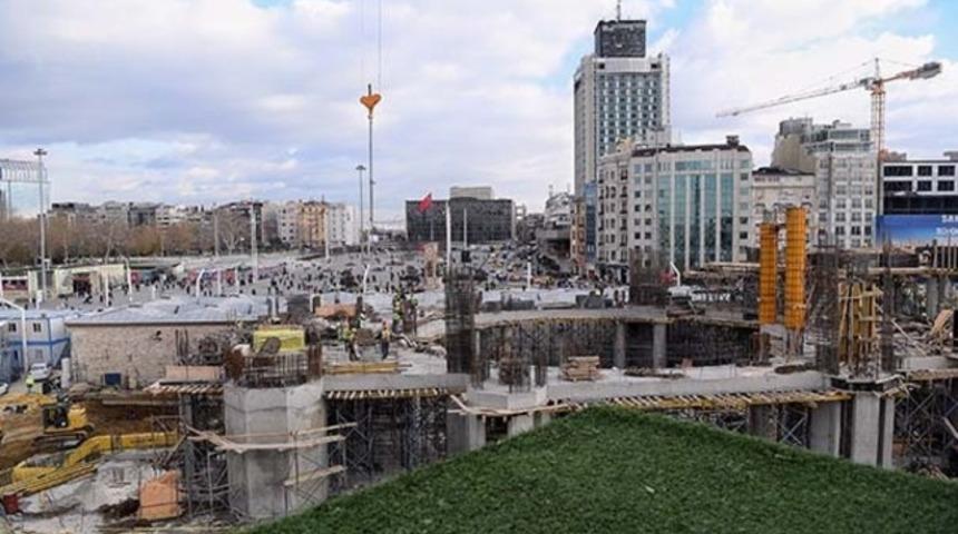 Taksim'e yapılan caminin ana taşıyıcıları tamamlandı