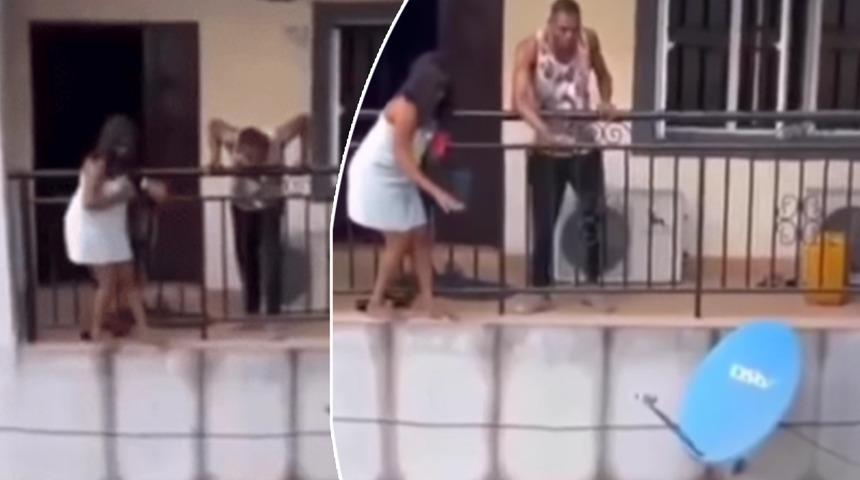 Sevgilisinin karısına yakalanınca soluğu balkonda aldı! Kaçmak isterken yakayı fena halde ele verdi