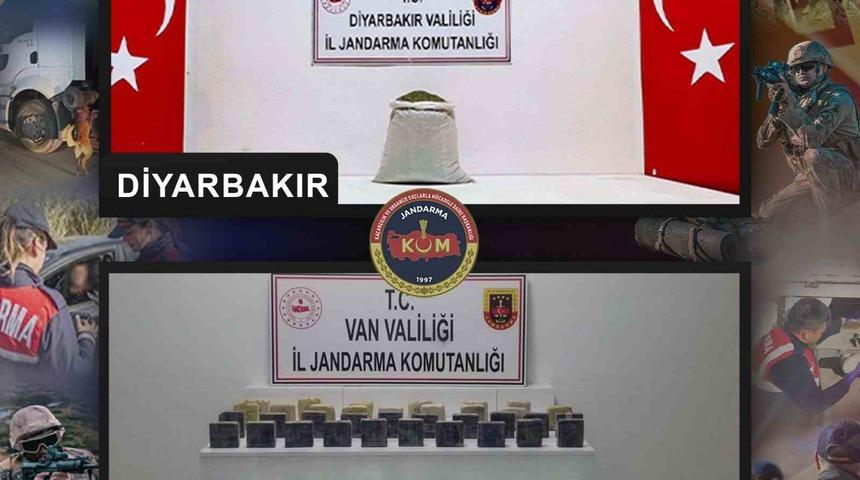 Diyarbakır ve Van’da toplam 47 kilo uyuşturucu ele geçildi