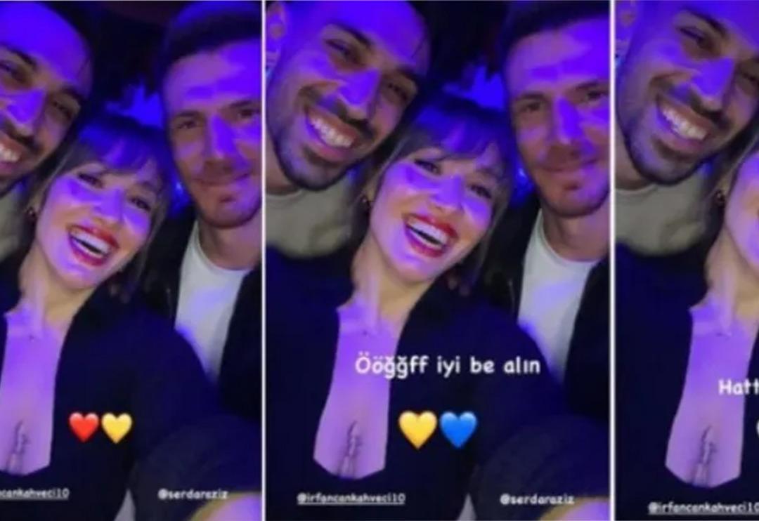 &Ouml;zg&uuml;n Bayraktar'ın İrfan Can Kahveci ve Serdar Aziz ile yaptığı Sarı-Kırmızılı paylaşım ortalığı karıştırdı! 