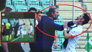 Maçta büyük olay! Teknik direktör Ahmet Yıldırım, rakip futbolcunun boğazını sıktı!
