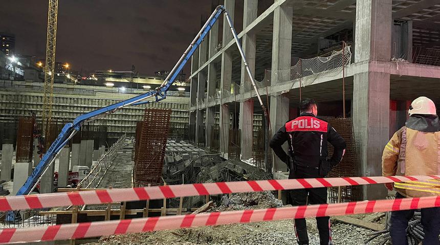 Avcılar'da inşaat alanında çökme meydana geldi! Beş işçi göçük altında kaldı