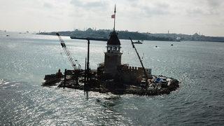 Restorasyon çalışmaları gündem olmuştu! Kız Kulesi'nin son hali görüntülendi