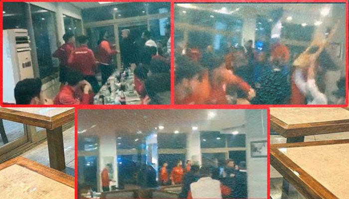 Taraftarlar, restoranı basıp futbolculara saldırdı!
