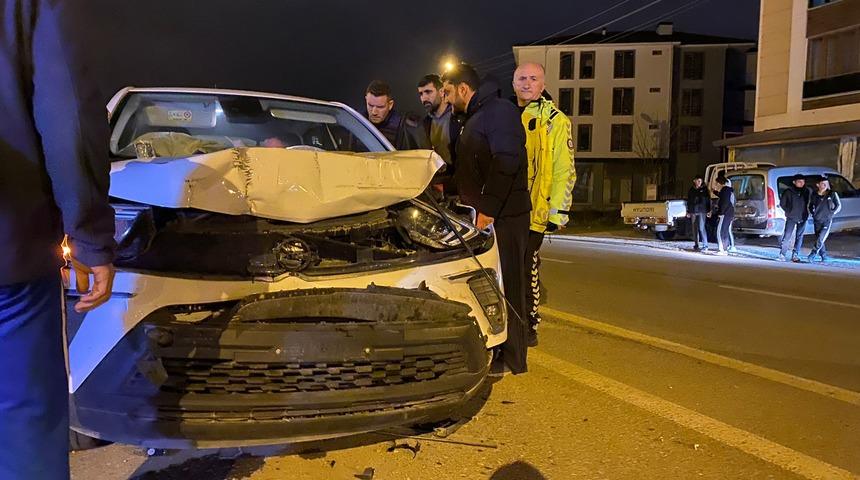 Düzce'de otomobille cipin çarpıştığı kazada 2 kişi yaralandı
