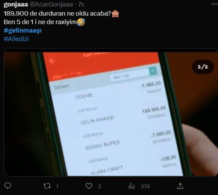 Aile dizisinde Serenay Sarıkaya'ya gelen 'gelin maaşı' sosyal medyanın dilinde G5