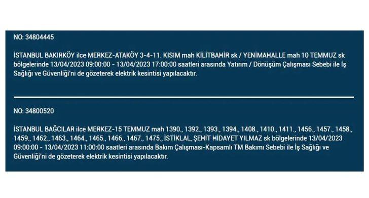 İstanbullular dikkat! Bu ilçelerde odalar uzun süre ışıksız kalacak! İşte 13 Nisan 2023 İstanbul elektrik kesintisi listesi... G3
