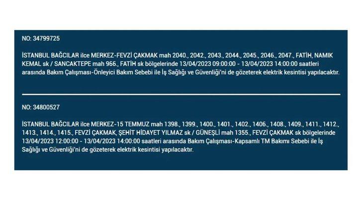 İstanbullular dikkat! Bu ilçelerde odalar uzun süre ışıksız kalacak! İşte 13 Nisan 2023 İstanbul elektrik kesintisi listesi... G4