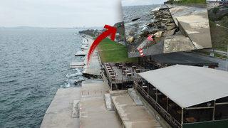 Beylikdüzü'ndeki sahilde çökmeler artarak devam ediyor! Korkutan deprem uyarısı: '1,5 metre denize kayacaktır'