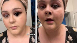 Burnundan ve gözünden akan siyah boyayla hayatının şokunu yaşadı! Panik anlarını paylaştı