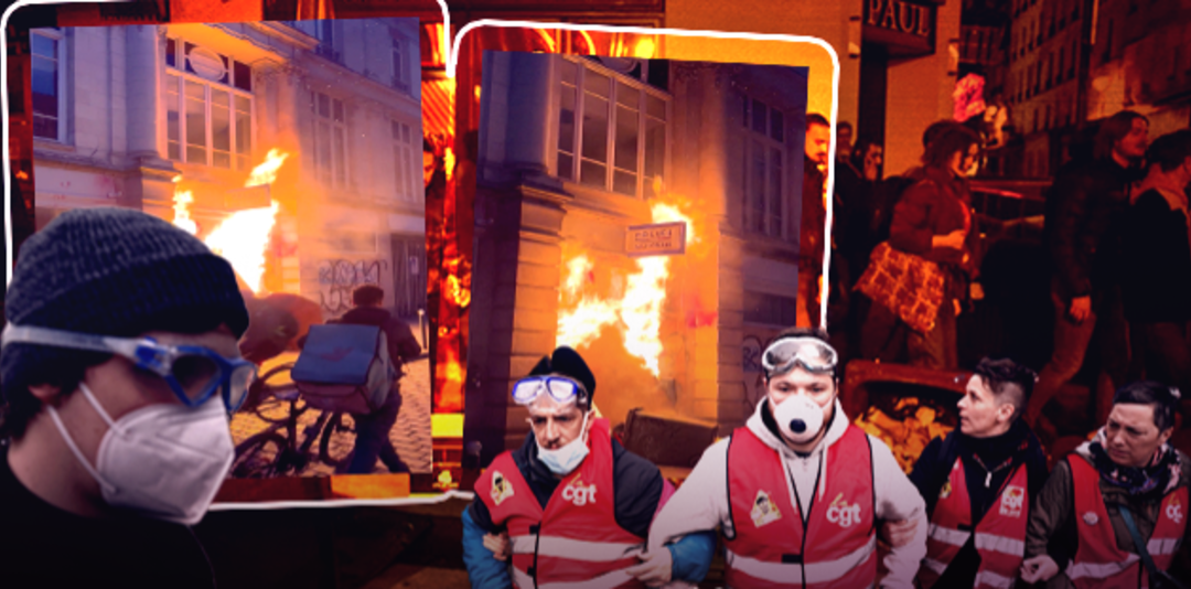 Fransa sokakları yangın yerine d&ouml;nd&uuml;! Emeklilik reformunun onaylamasının ardından protestolarda tansiyon y&uuml;kseldi