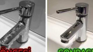 Musluklardaki sert su lekelerini anında çıkarıyor! Temizlik uzmanlarının gizli sırrı