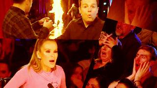 Yetenek yarışmasında şoke eden anlar! Kendini herkesin önünde ateşe verdi