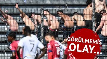 Fransa'da görülmemiş olay! Penaltıyı kaçırması için kale arkasındaki taraftarlar pantolonlarını indirdi
