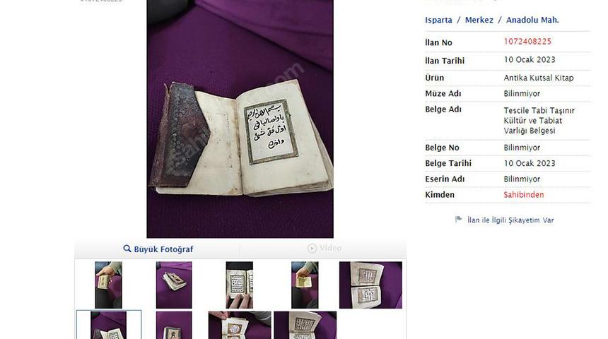 İnternette satışa çıkarılıyor! 'Asırlık' ve 'el yazması' Kur'an-ı Kerim için istenen rakamlar dudak uçuklatıyor