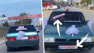 Sosyal medyada büyük ilgi gördü! Otomobilini gelin arabası gibi süsledi ancak nedeni çok başkaydı
