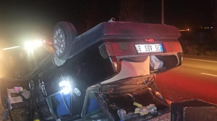 Aydın’da takla atan otomobilin sürücüsü yaralandı