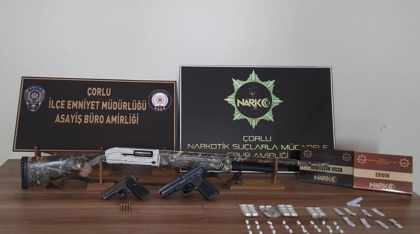 Tekirdağ'da asayiş uygulamasında 22 ş&uuml;pheli g&ouml;zaltına alındı