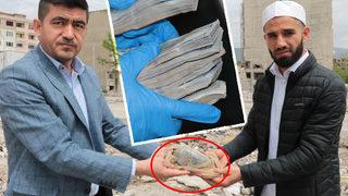Din görevlileri buldu! Enkazın üstündeki poşetten desteler halinde dolar çıktı…