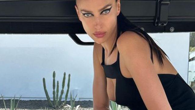 Irina Shayk siyah bikinisiyle çömelip poz verdi, sosyal medyayı yaktı geçti! 