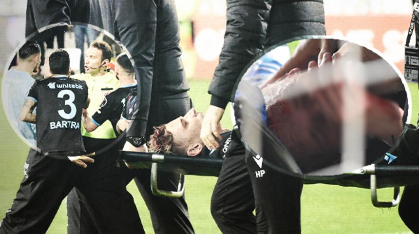 Son dakika: Penaltı yaptı, kanlar içinde yerde kaldı! Sivasspor - Trabzonspor maçında sakatlanan Larsen hastaneye kaldırıldı...