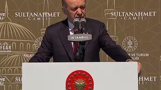 Erdoğan'dan Sultanahmet Camii açılışında sert sözler! 'Kardeşlerim tabi yuh yetmez'
