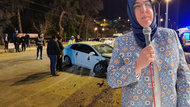 AK Parti milletvekili adayı Ferda Ertürk trafik kazası geçirdi! Dehşet anları kamerada