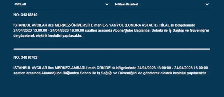 İstanbul'da büyük elektrik kesintisi: Dikkat 19 ilçe karanlığa gömülecek! İşte 24 Nisan 2023 İstanbul elektrik kesintisi listesi... G2