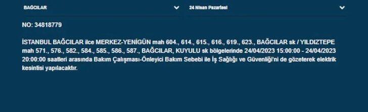 İstanbul'da büyük elektrik kesintisi: Dikkat 19 ilçe karanlığa gömülecek! İşte 24 Nisan 2023 İstanbul elektrik kesintisi listesi... G3