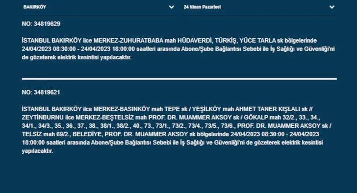 İstanbul'da büyük elektrik kesintisi: Dikkat 19 ilçe karanlığa gömülecek! İşte 24 Nisan 2023 İstanbul elektrik kesintisi listesi... G5