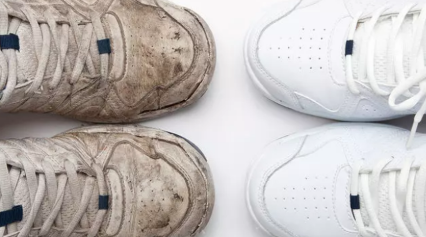 Beyaz spor ayakkabınızı yeni gibi yapan temizleme y&ouml;ntemi! Sakın makineye atmayın: Ayakkabılarınızı mahvediyor