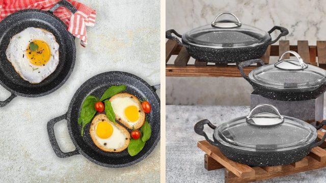 Yemek yaparken yapışmamasını isteyenler için en iyi granit sahanlar