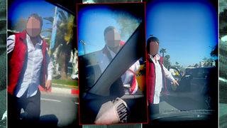 Emniyet şeridinden gelip sıkıştırdı, trafiğin ortasında terör estirdi: Maganda dehşeti kamerada! Peşine düşüp önünü kestikten sonra...