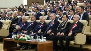 Erdoğan ve Kılıçdaroğlu aynı törene katıldı! Seçimlere 19 gün kala dikkat çeken görüntü: Gerginlik yüzlerine yansıdı