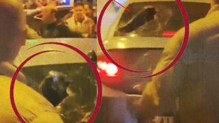 İstanbulspor maçı sonrası 'Fener ağlama' şarkısını açan Galatasaray taraftarının arabasını parçaladılar!