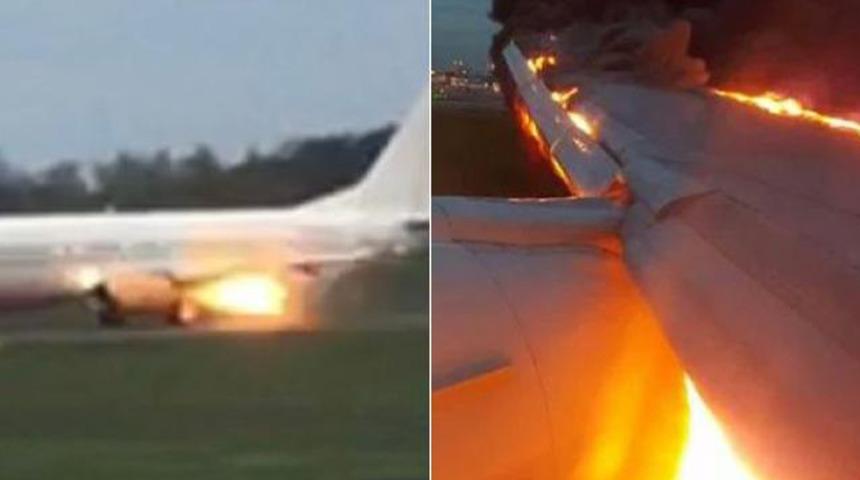 Arsenal Kadın Futbol Takımı'nı taşıyan uçak alev aldı! Yolcular hızla tahliye edildi, havaalanı sözcüsünden açıklama