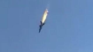 Alev alan Rus MİG-31 savaş uçağı böyle düştü! 