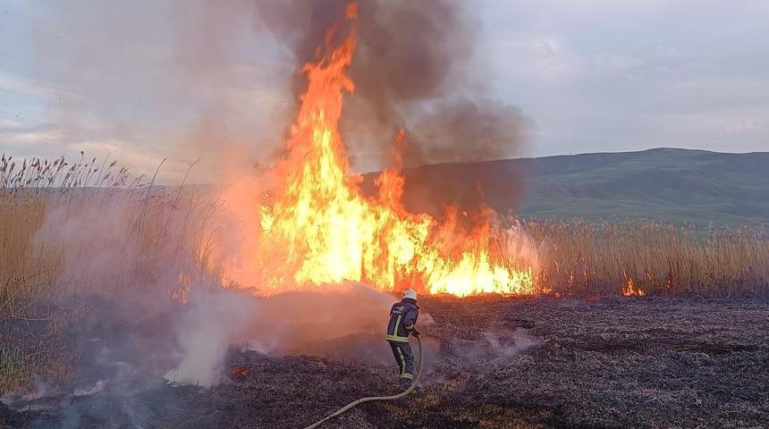 Van'da sazlıkta çıkan yangın söndürüldü