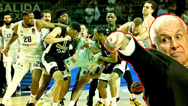 Son dakika: Bu kaos yıllarca unutulmaz! Real Madrid - Partizan maçında herkes birbirine girdi, salon karıştı! Zeljko Obradovic bile dehşete kapıldı! Maç erken bitirildi...