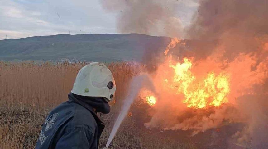 Van’da sazlık alanlarda yangın