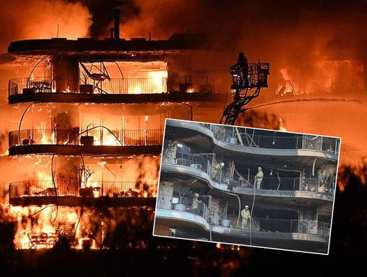 İzmir'de lüks sitede çıkan yangını misafir fark etmiş