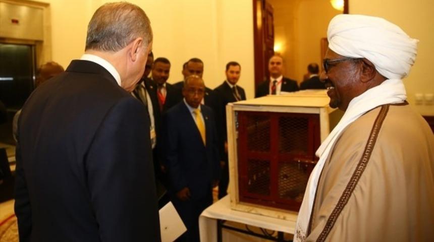 Cumhurbaşkanı Erdoğan'a ilginç hediye! Kafesin içinde getirdiler