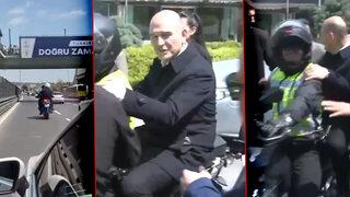 Bakan Soylu'nun yoğun programında dikkat çeken anlar! Miting alanına motosiklete binerek gitti